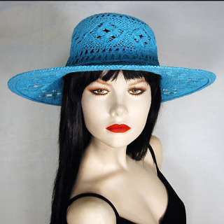 Straw hat with a decorative weave. Includes a four inch brim.