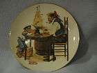 norman rockwell set of 4 collector minature plates cobbler toymaker