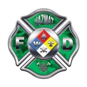  4 Inferno Green Hazmat FD Maltese Cross Decal: Automotive