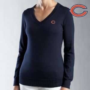   Chicago Bears Womens Supima V Neck Long Sleeve Sweater Sports