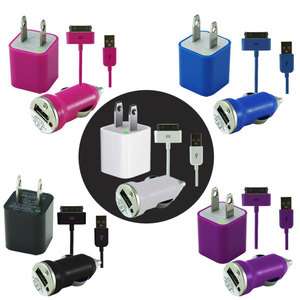 Tiny iPhone 3 3G 4 4S, iPod Touch, Nano Car Charger,Home Power Adapter 