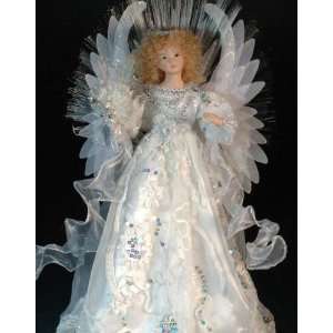   and Silver Fiber Optic Angel Christmas Tree Topper 18 Home & Kitchen