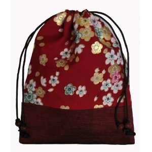  Mala Bag   Japanese Silk Prints   Red Floral Print