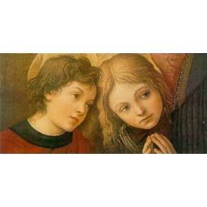 Two angel faces by Fra Filippo Lippi 39x20 