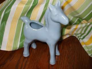 Vintage Morton Pottery Colt Horse Foal Blue Pony Small Planter Vase 