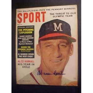  Warren Spahn Milwaukee Braves Autographed May 1964 Sport 
