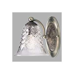  Colonial Silver Crystal Glass One Light Fixture