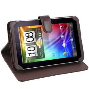  Brown Leather Stand Case Cover for HTC Flyer 3G/Wifi View 