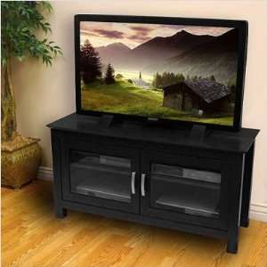   in. Columbus Wood TV Console   Black by Walker Edison: Home & Kitchen