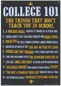 Funny Sign Prank College 101 Tin Sign Funny (FUNNY) adult  