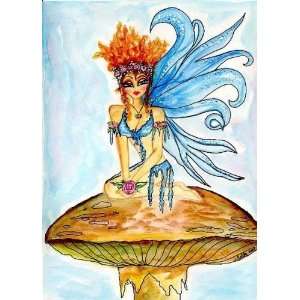  Blue Bell Fairy by Sherri Baldy 8x10 Ceramic Art Tile 