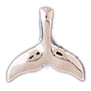  14kt White Gold Whale Tale Pendant Jewelry