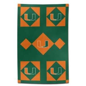  NCAA Miami Hurricanes Patchwork Quilt: Sports & Outdoors