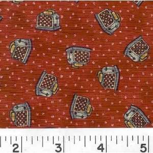  45 Wide Floating Toasters   Red Fabric By The Yard Arts 