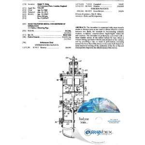  NEW Patent CD for MASS TRANSFER MEDIA AND METHOD OF 