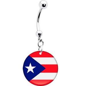  Puerto Rico Flag Belly Ring: Jewelry