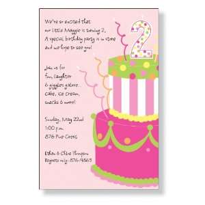  Girl 2 Cake Invitation Birthday Party Invitations Health 