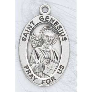   Necklace Patron Saint St. Genesius with 20 Chain in Gift Box Jewelry