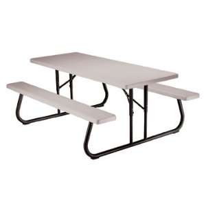   Lifetime   Commercial Folding 6 Picnic Table, Putty: Home & Kitchen