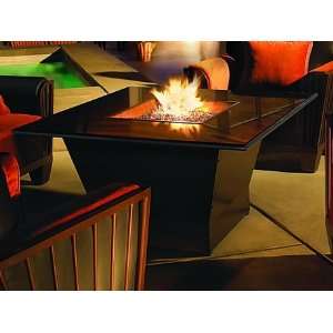   Fire Pits Wrought Iron Onyx 48 Square Stone Patio Pit Table: Patio