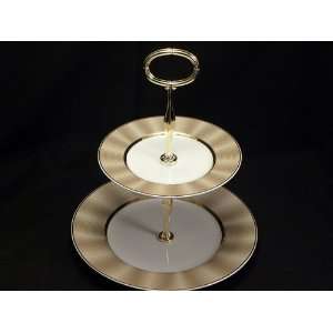  Nikko Silk Champagne #11750 Tidbit Tray 2 Tier