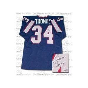 Thurman Thomas Buffalo Bills NFL Autographed Throwback Jersey with 