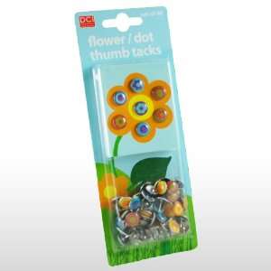  Flower & Dot Printed Thumbtacks Toys & Games