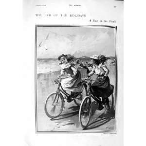  1900 CHILDREN BICYCLE RACING BEACH QUININE MARKEBERG