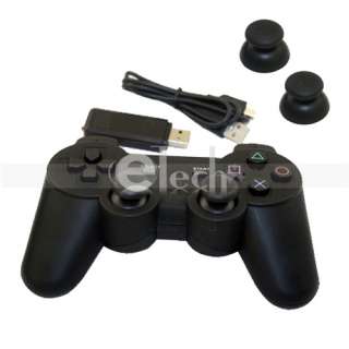   Wireless Game Controller for Sony Playstation 3 Black +Thumbstick PS3