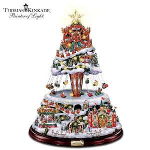 : Thomas Kinkade Illuminated Musical Rotating Tabletop Christmas Tree 