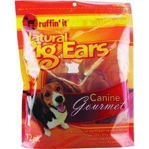  Ruffin It Pig Ears   12 Pack: Pet Supplies