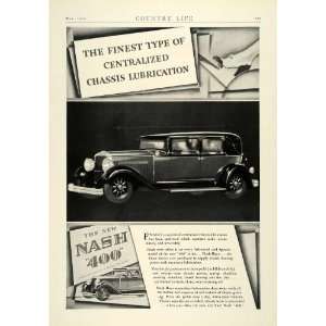  1929 Ad Nash Bijur Vintage Automobile Chassis 400 Motor 