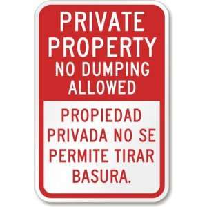   Dumping Allowed (Bilingual) Aluminum Sign, 18 x 12
