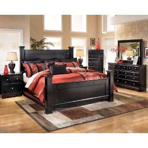  6/6 King Panel Bed w/ Poster (B271 61R): Home & Kitchen