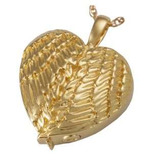  Gold Cremation Jewelry Angel Wing Heart
