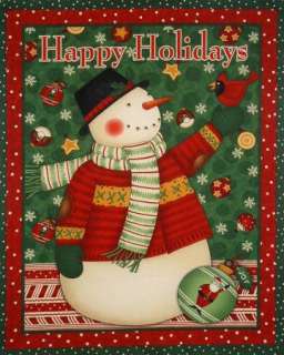 Christmas Snowman Happy Holidays quilt top batting kit Block  