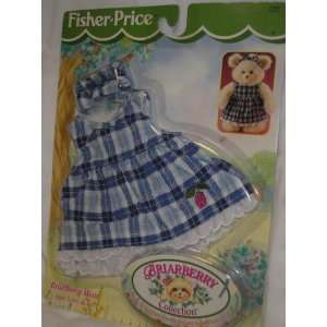    Blue Gingham Cotton Dress   Briarberry Bear Wear: Toys & Games