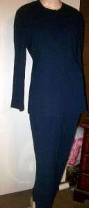 AMANDA SMITH Petite Lined Navy Crepe Pant Suit Sz 10P  