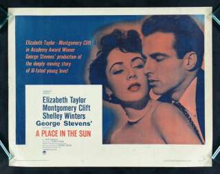 PLACE IN THE SUN * ELIZABETH TAYLOR MOVIE POSTER  