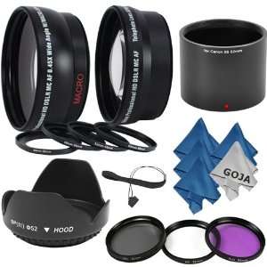   Lens Hood 52mm + Filter Kit (1 filter UV, 1 filter PL, 1 filter FD