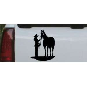   0in    Cowgirl with Horse Western Car Window Wall Laptop Decal Sticker
