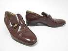 YVES SAINT LAURENT Mens Brown Leather Spectator Slip On Loafers Shoes 