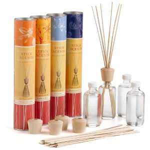 Stick Scents 4 Count Variety Pack Reed Diffusers (Sea Petals, Orange 