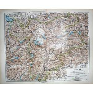    Meyers German Atlas 1900 Map Tirol Triest Mountains