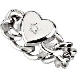   Steel Heart Shaped Ladies Fashion Ring by Black & Blue Co NYC Jewelry
