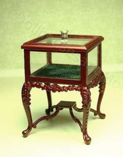 Dollhouse Miniature Small Walnut Glass Shop Counter