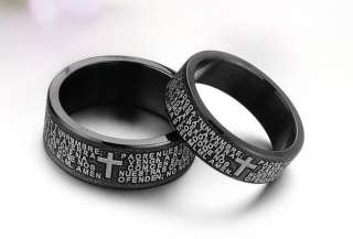 His & Her Titanium Steel Promise Black Ring Couple Wedding Bands Many 