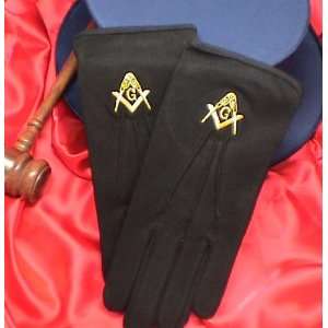   Square & Compasses Blue Lodge Masonic Black Gloves: Everything Else