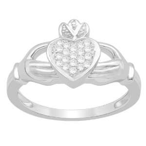    Sterling Silver 0.11cttw Diamond Fashion Promise Ring: Jewelry