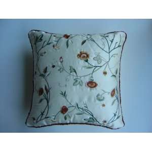  Ivory Embroidery Silk Pillow / Bed Pillow 18x18 Home 